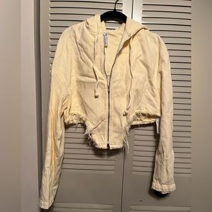 EUC Zara Pale Yellow Cropped Jacket- Size S
